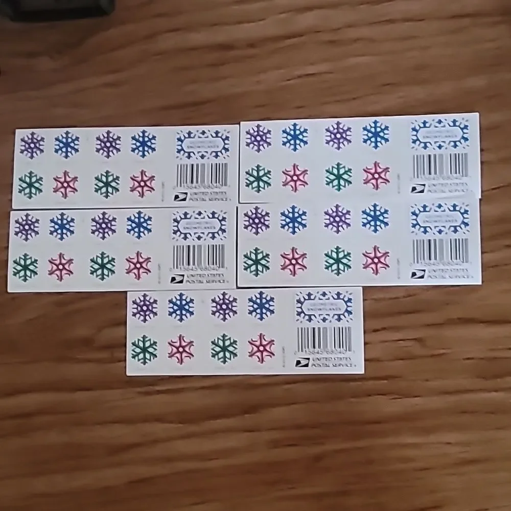 100 Geometric Snowflakes 2015 Forever Stamps‎ USPS Postage Christmas Cards Mail